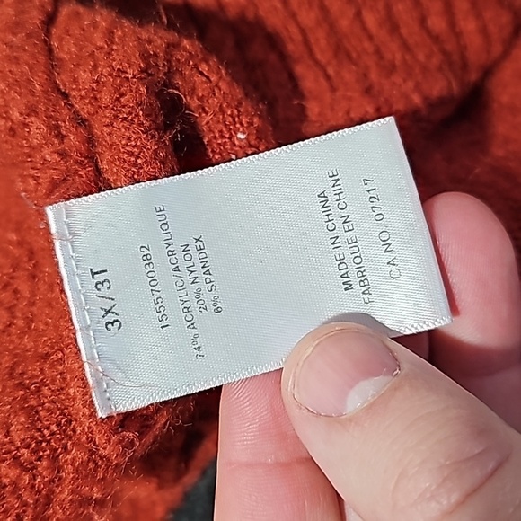 Warehouse One 3x gray striped long sleeve sweater - Picture 7 of 7